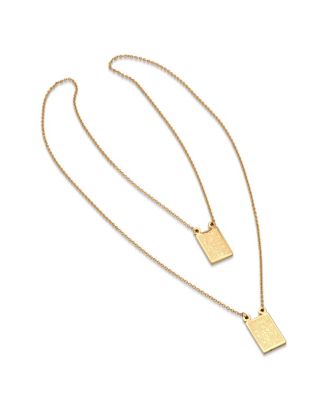 STEELTIME - Men's 18k Gold Plated Stainless Steel Religious Escapulario Style Reversable Necklace from