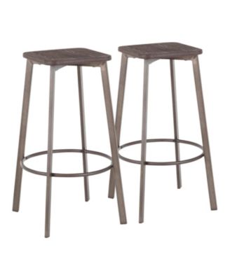 Lumisource - Clara Square Bar Stool, Quick Ship (Set of 2)