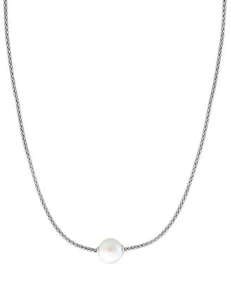 EFFY Collection - EFFY&reg; White Cultured Freshwater Pearl Pendant Necklace in Sterling Silver, 16" + 2" extender (Also available in gray)