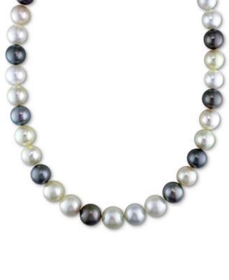 Macy's - Multicolor Cultured South Sea & Tahitian Pearl (10-12-1/2mm) Strand 18" Collar Necklace
