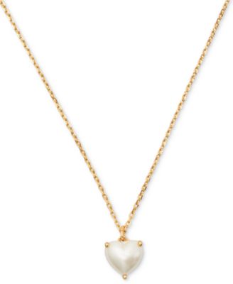 kate spade new york - Gold-Tone Birthstone Heart Pendant Necklace, 16" + 3" extender