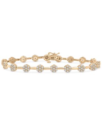 Wrapped in Love - Diamond Flower Cluster Link Bracelet (2 ct. t.w.) in 14k Gold