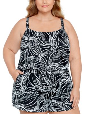 Swim Solutions - Plus Size Tummy Control Romper