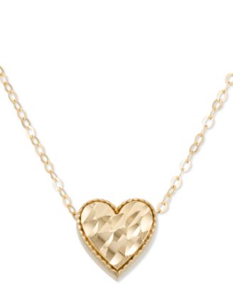Macy's - Hammered Heart 18" Pendant Necklace in 10k Gold