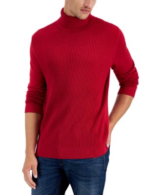 Club Room - Men's Textured Cotton Turtleneck Sweater