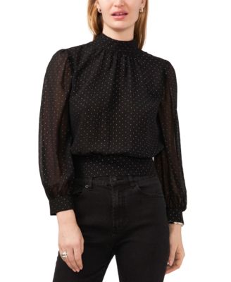 1.STATE - Women's Chiffon Mock Neck Blouse