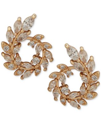 lonna & lilly - Gold-Tone Crystal Wreath Spiral Stud Earrings