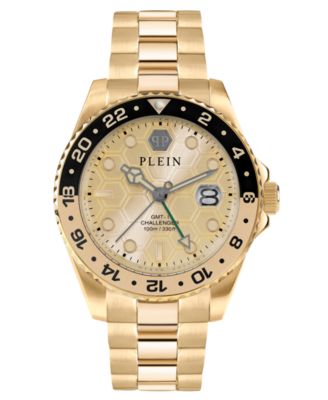Philipp Plein - Men's GMT-I Challenger Gold-Tone Stainless Steel Bracelet Watch 44mm