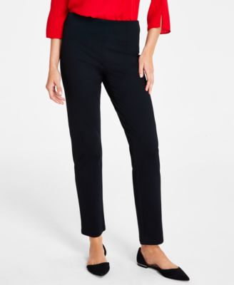 JM Collection - Women's Pont&eacute;-Knit Pull-On Ankle Pants
