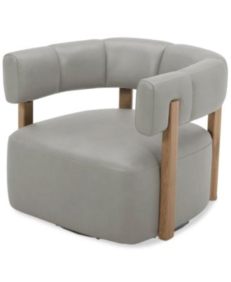 Furniture - 32" Leather Accent Swivel Chair