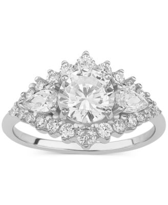 Giani Bernini - Cubic Zirconia Halo Cluster Ring in Sterling Silver