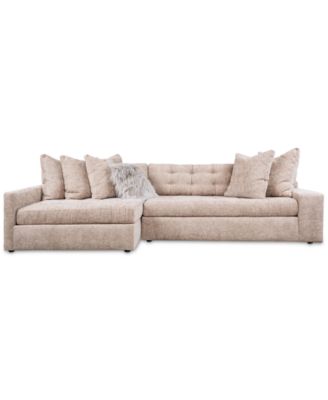 Furniture - 131" 2-Pc. Fabric Sectional with Cuddler