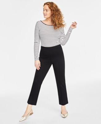 On 34th - Women's Pont&eacute;-Knit Pull-On Ankle Pants