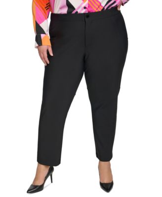 KARL LAGERFELD PARIS - Plus Size Mid Rise Compression Pants