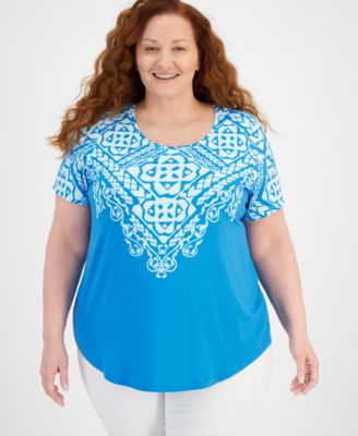 JM Collection - Plus Size Smara Scoop-Neck T-Shirt