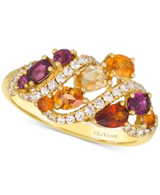 Le Vian - Multi-Gemstone (1-1/2 ct. t.w.) & Vanilla Diamond Ring (1/3 ct. t.w.) in 14k Gold