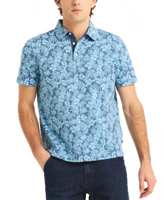Nautica - Men's Floral Print Piqu&eacute; Short Sleeve Polo Shirt