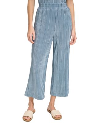 Marc New York - Women's High-Rise Pull-On Plisse Crop Pants