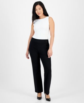 AK Anne Klein - Petite Pull-On Side-Tab Trousers