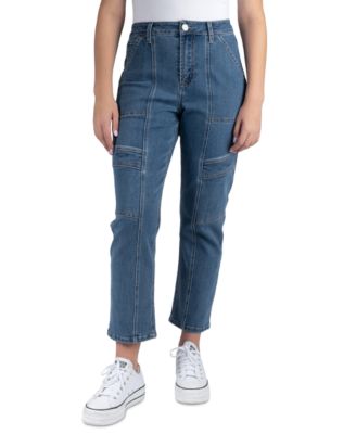 Indigo Rein - Juniors' High-Rise Seamed Straight-Leg Jeans