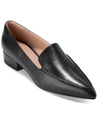 Cole Haan - Women's Valantina Pointed Toe Block Heel Loafers