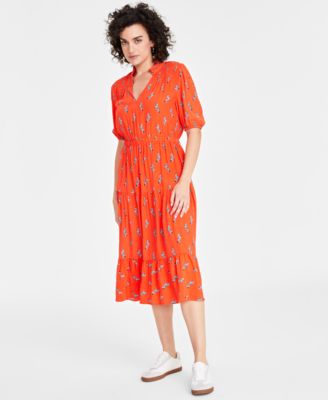 On 34th - Women's Printed Tiered Midi Dress
