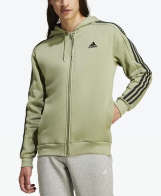 adidas - Men's Essentials 3-Stripes Regular-Fit Full-Zip Fleece Hoodie, Regular & Big & Tall