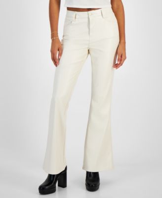 Dollhouse - Juniors' Faux-Leather Five-Pocket Flare Pants