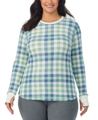 Cuddl Duds - Plus Size Long-Sleeve Crewneck Thermal Top