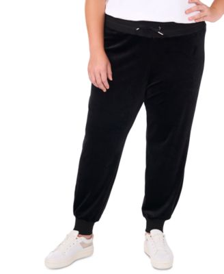 Vince Camuto - Plus Size Velour Drawstring-Waist Jogger Pants