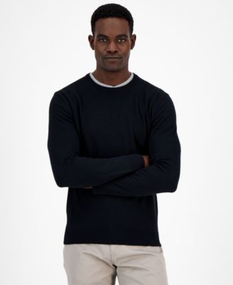 Alfani - Men's Solid Crewneck Sweater
