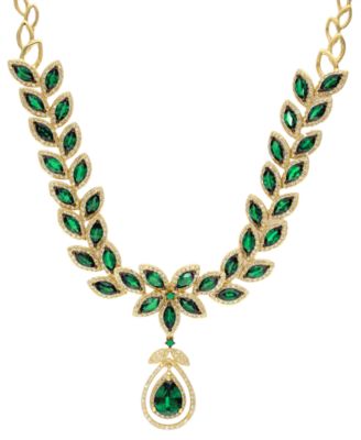 EFFY Collection - Emerald (11-3/4 ct. t.w.) and Diamond (2-3/4 ct. t.w.) Pendant Necklace in 14k Gold