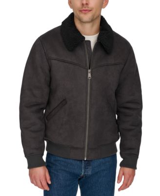 Levi's - Men's Faux-Shearling Full-Zip Bomber Jacket
