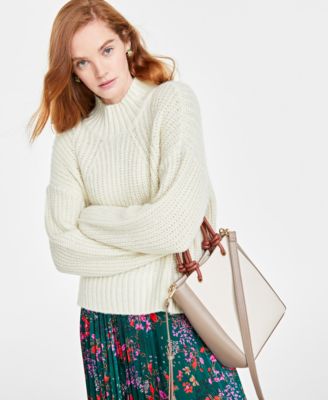 On 34th - Women's Mock Neck Drop-Shoulder Sweater