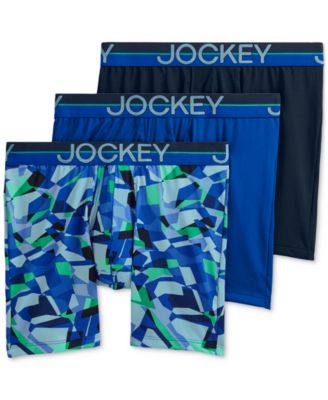 Jockey - Men's Infinite Cool 3-Pk. Stretch Moisture-Wicking Solid Boxer Briefs