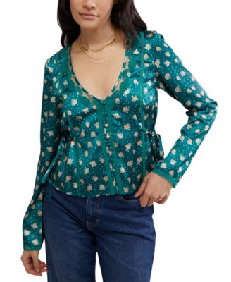 Free People - Women's Field Of Roses Button-Front Blouse
