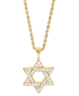 Grown With Love - Men's Lab Grown Diamond Star of David 22" Pendant Necklace (1 ct. t.w.) in 10k Gold