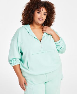 Nina Parker - Trendy Plus Size Hooded Pullover Sweatshirt