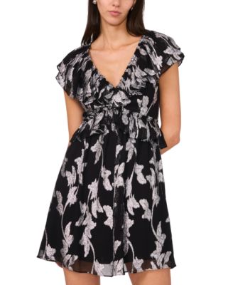 Parker - Women's Metallic-Print Ruffled Mini Dress