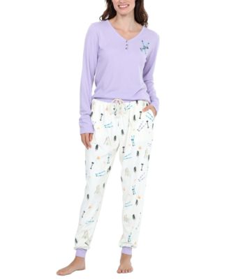 Honeydew - Women's Travel Day Henley Fleece Pajama Set