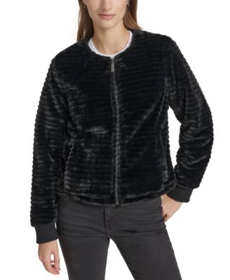 Marc New York - Women's Ribbed Faux-Fur Jacket
