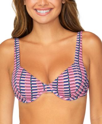 Raisins - Juniors' Full Moon Geo-Print Underwired Bra Top