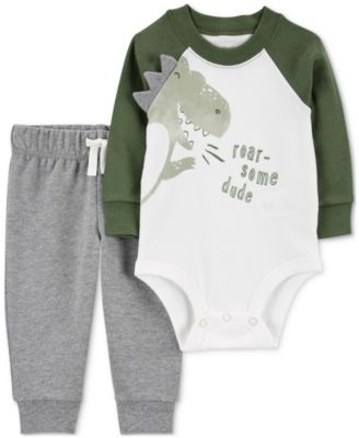 Carter's - Baby Boys Dinosaur Bodysuit & Jogger Pants, 2 Piece Set