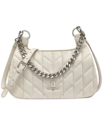 KARL LAGERFELD PARIS - Lafayette Small White Quilted Leather Shoulder Bag