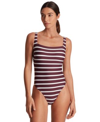 Lauren Ralph Lauren - Women's Striped Low-Back One-Piece Swimsuit