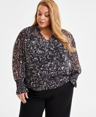 I.N.C. International Concepts - Plus Size Femme Printed Blouse