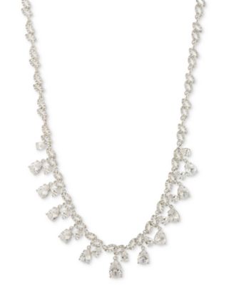Givenchy - Silver-Tone Crystal Dangle Fancy Collar Necklace, 16" + 3" extender