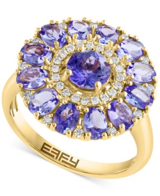 EFFY Collection - Diamond (1/5 ct. t.w.) & Tanzanite (2-1/6 ct. t.w.) Ring in 14k Yellow Gold