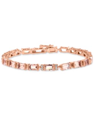 EFFY Collection - Morganite (11-3/4 ct. t.w.) & Zircon (1/2 ct. t.w.) Flex Bracelet in 14k Gold-Plated Sterling Silver