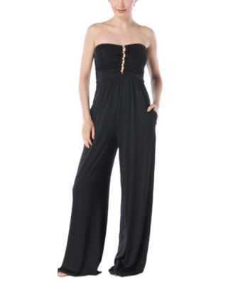 Carmen Marc Valvo - Women's Ruched Jumpsuit Swim Cover-Up